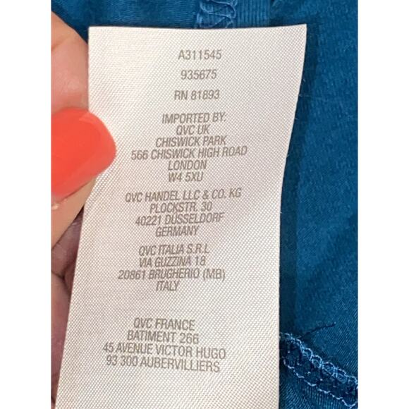 H By Halston Short Sleeve Teal Swing High Low Dress Stretch Comfort Size XXL - Picture 4 of 6